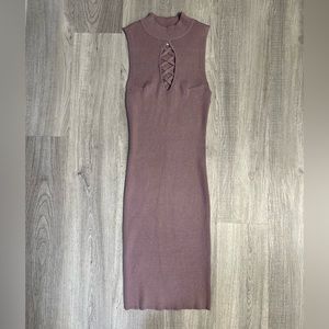 Purple/Mauve - Sweater dress, stretchy material for a fitted look, Small